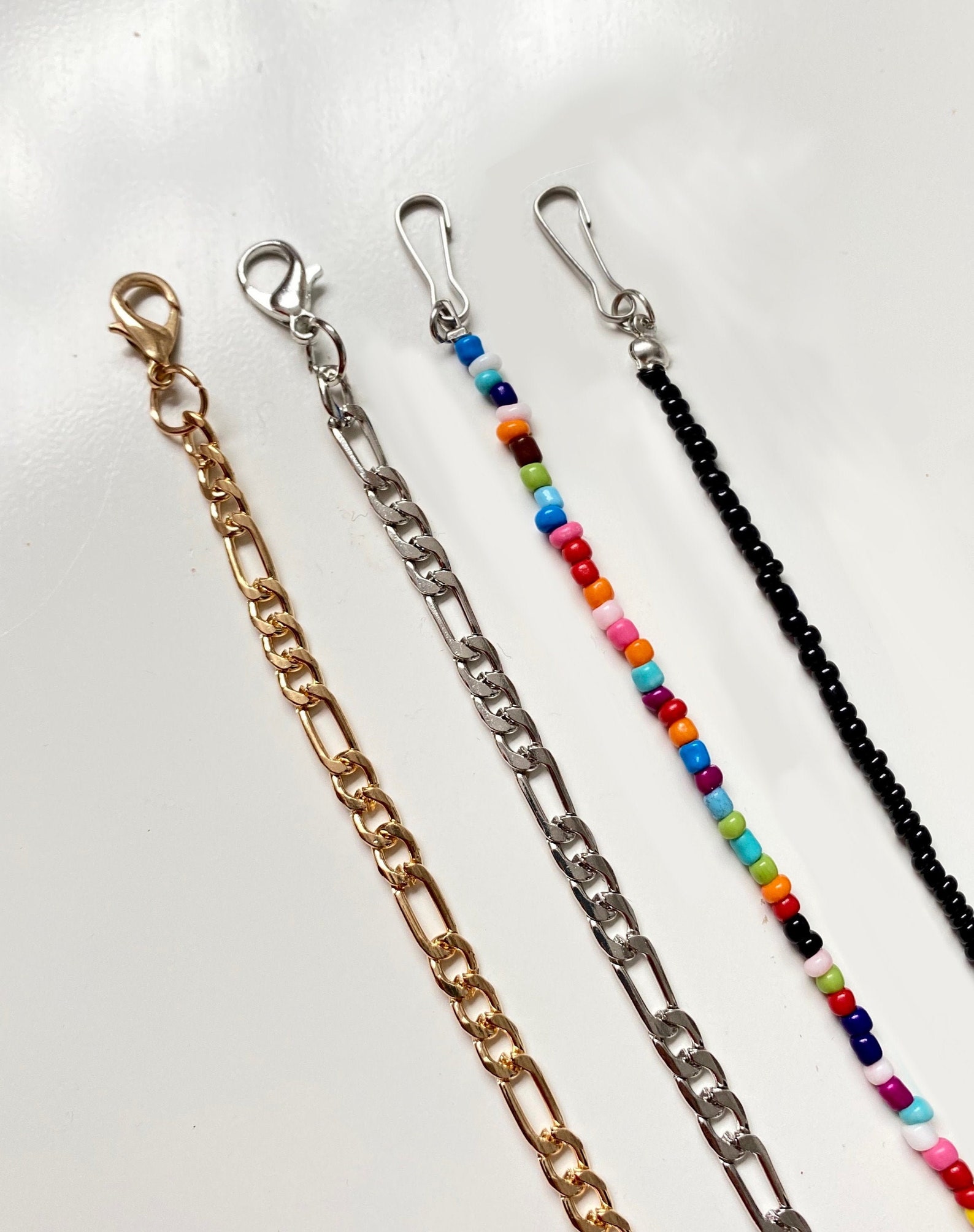 Multicolor Beaded Face Mask Chain Golden Mask Chain Silver Etsy