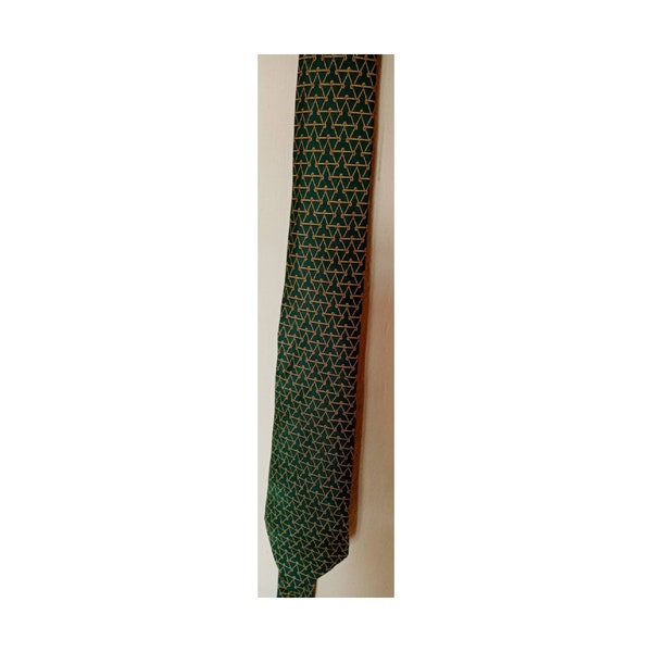 Vintage hermes silk tie green necktie