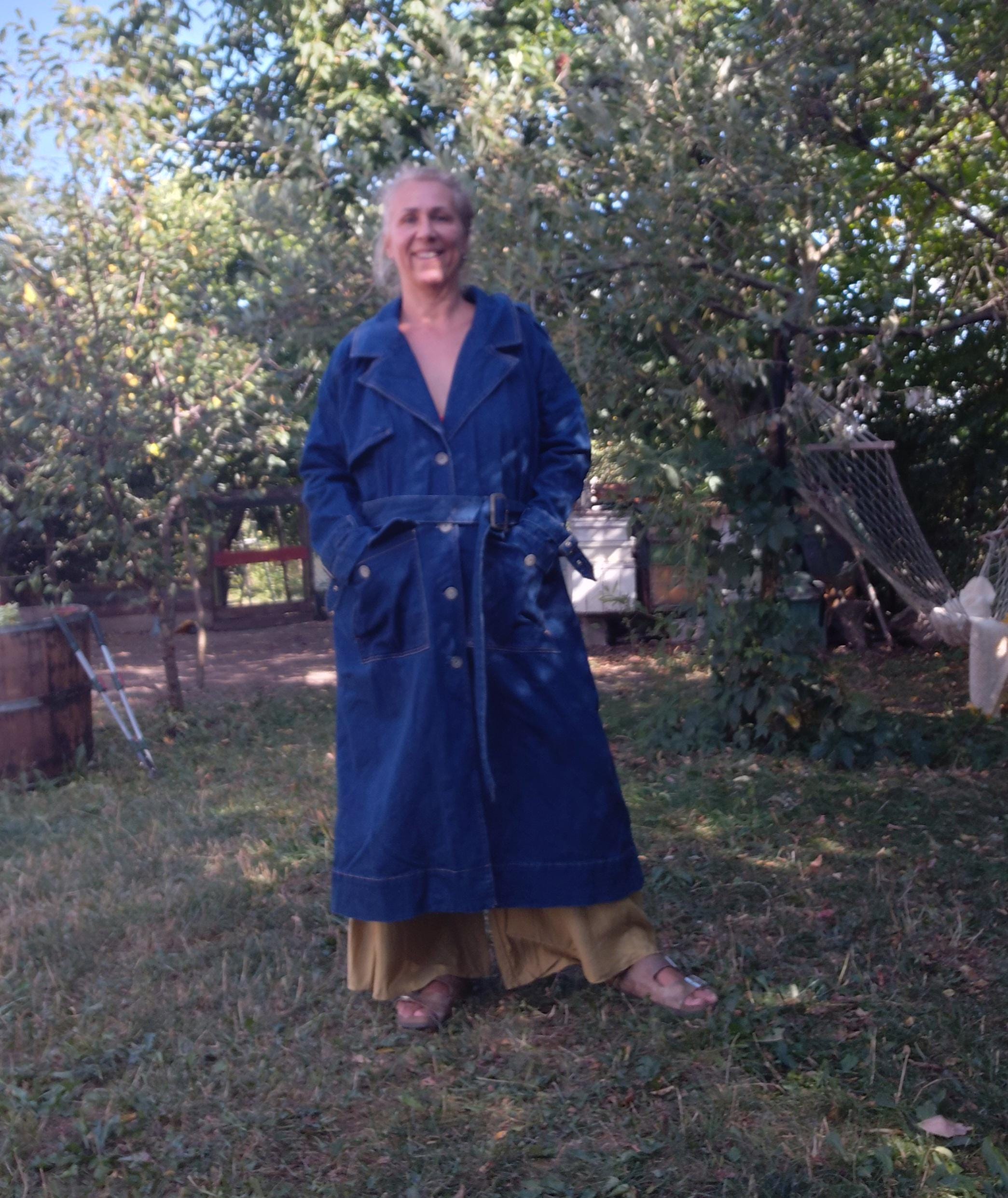 Vintage 80s Denim Trench Coat - Etsy