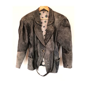 veste en cuir dirndl vintage grise en cuir unisexe veste oktoberfedt allemande
