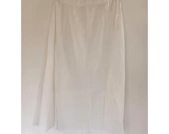 Vintage white skirt adjustable waist ruffled long skirt