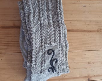 Calcetines de lana hasta la rodilla, calcetines dirndl, calcetines de punto trenzado bordados, unisex