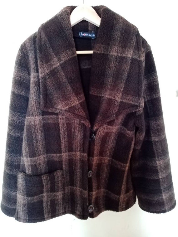checkered teddy coat
