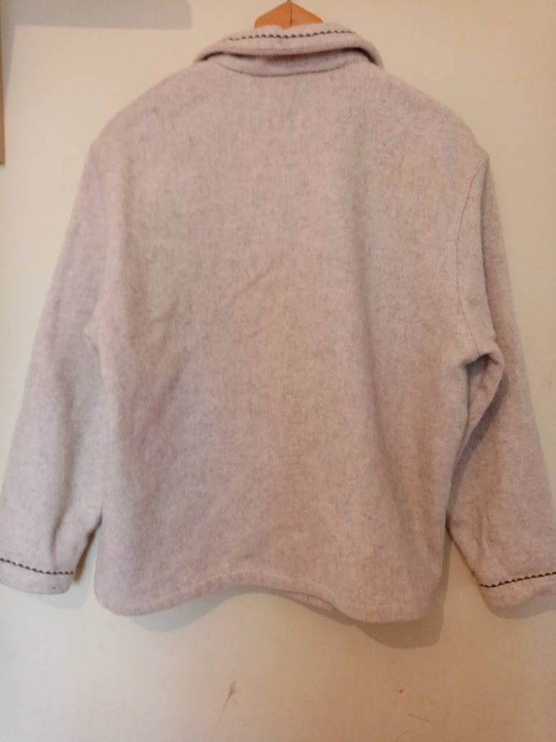 Vintage wool coat grey wool jacket tyrolian ethnic jacket m