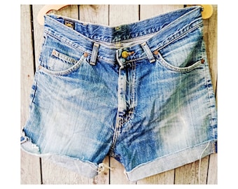 Pantaloncini di jeans unisex vintage Lee tagliati corti