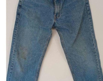 Vintage Medium Wash Wide Leg Jeans - Women's Cut Off Pants