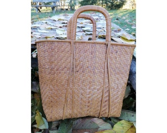 Vintage woven bag basket market bag shopper handbag