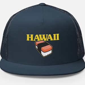 Hawaii Spam Musubi Embroidered Trucker Cap Ono Grinds Local Food Aloha Island Style Hat