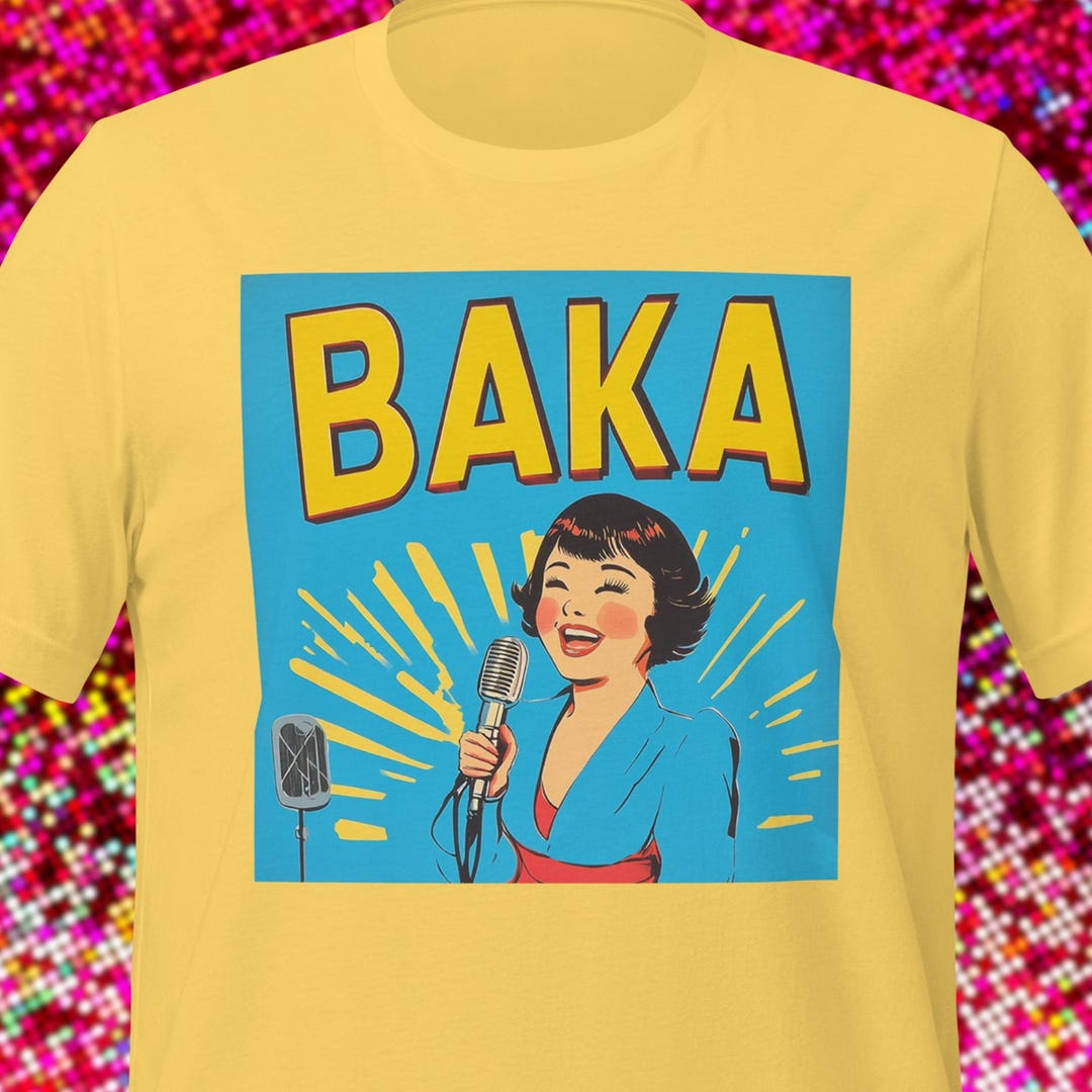 BAKA Japanese Slang Humor Karaoke Graphic Tee Retro Style Design Anime ...