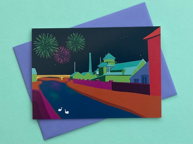 Ouse and Aahs, Lewes Greetings Card, Great for Birthdays, Thank You, Colourful Card with Fireworks, Bonfire Night Card East Sussex image 1