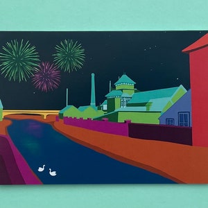 Ouse and Aahs, Lewes Greetings Card, Great for Birthdays, Thank You, Colourful Card with Fireworks, Bonfire Night Card East Sussex image 2