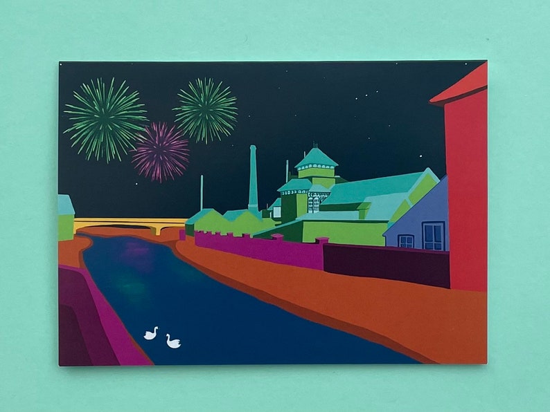 Ouse and Aahs, Lewes Greetings Card, Great for Birthdays, Thank You, Colourful Card with Fireworks, Bonfire Night Card East Sussex image 2