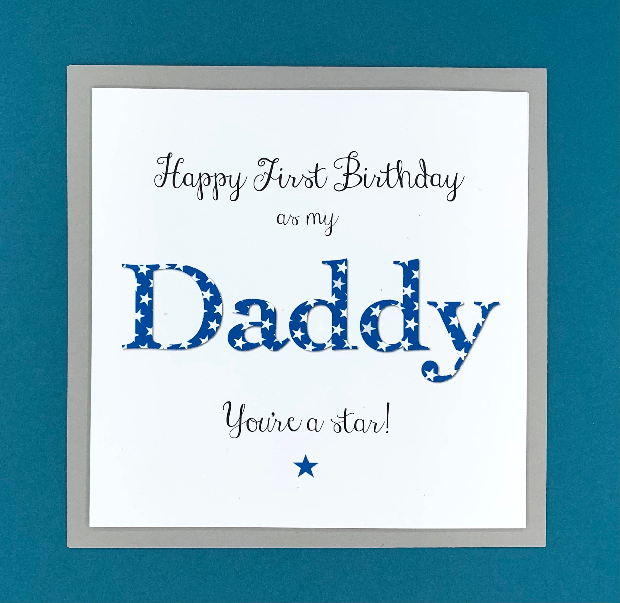 Happy First Birthday As My Daddy Card Happy Birthday Card Etsy