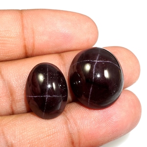 6 Rays Natural Garnet Star ,AAA Quality Garnet Star Cabochon, Loose Gemstone Making For Jewelry 19X14X11MM,22X18X10MM,  71 Carat