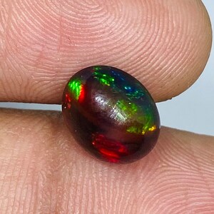 Natural Black Ethiopian Opal, Welo Fire Opal, Multi Fire Opal, Black Opal Oval Loose Opal For Jewelry Making Gemstones 2.50Carat