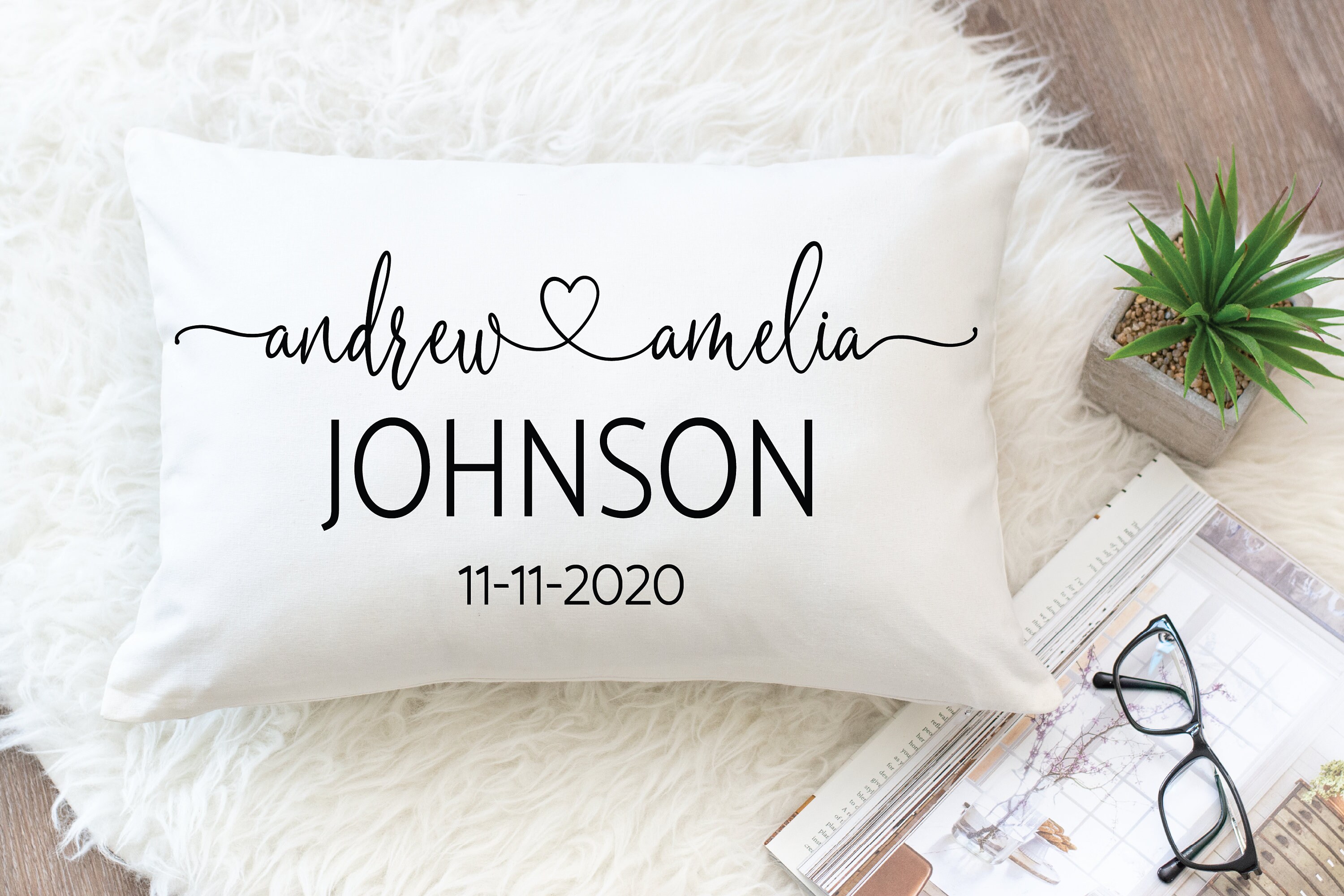 Custom Couple Est Pillow Anniversary Gift for Husband Last Etsy