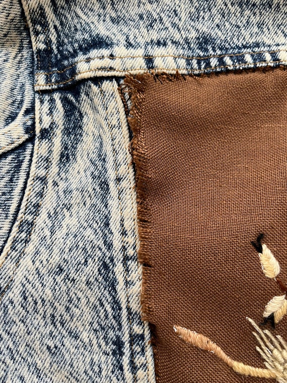 Vintage Acid Wash Denim Jacket With Embroidery - image 6