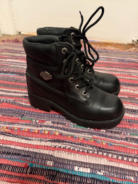 Vintage Harley Davidson Lace up Boots! - Etsy Israel display picture 1