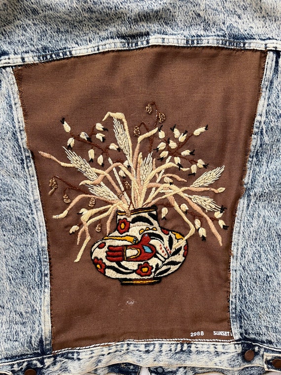 Vintage Acid Wash Denim Jacket With Embroidery - image 5