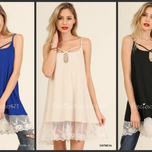 Romantic Lace Hem Criss Cross Neckline Extender by UMGEE~Last One&#39;s/SALE!