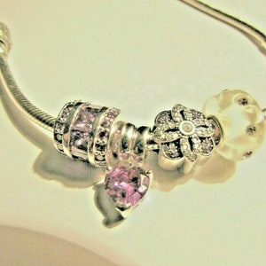Murano Glass Bead & 3-Beautiful Charms SET~Fits Pandora and Most European Style Bracelets