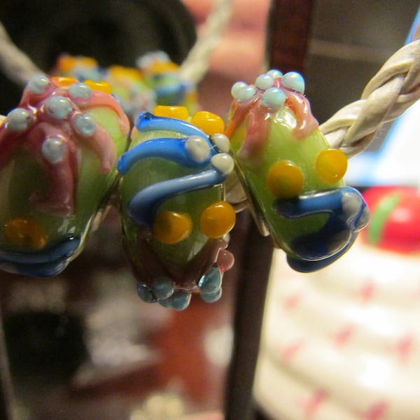 ONE Murano Glass Bead/New Sea Life with Starfish/European Bead/Fits Pandora and most European style Bracelets~