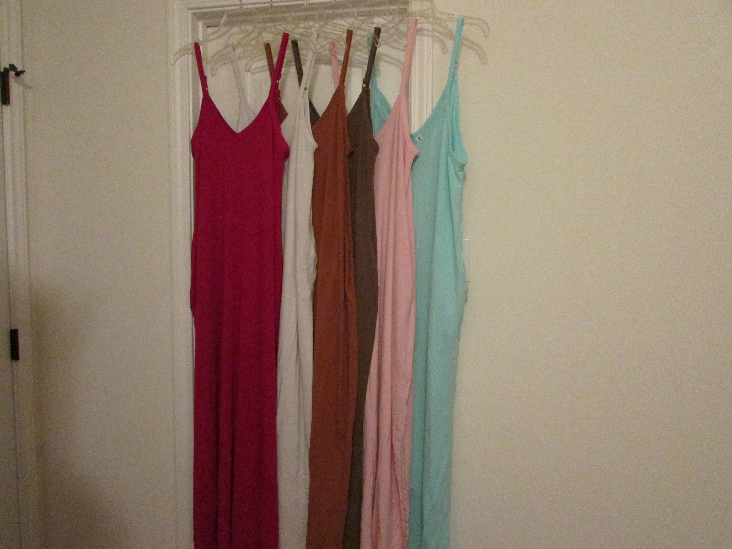 SIX Colors/v-neck Cami Long Maxi Dress With Pockets, Adjustable ...