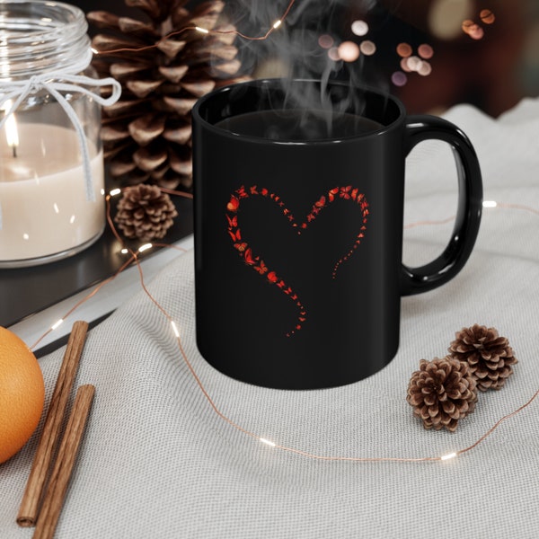 Butterfly Heart Mug | Open Heart Mug | Symbol of Transformation and Love | Coffee Mug | Mug Gift, Heart Mug, Butterfly Mug, Love Mug