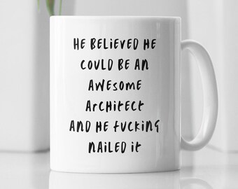 Taza de posgrado de arquitecto divertido, idea de regalo de taza de café divertida para estudiantes graduados de arquitectura, mejores regalos de arquitecto para hombres, regalo de graduación