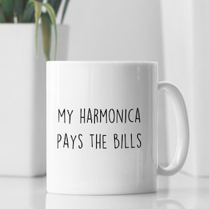 Harmonica mug, mouth organ coffee mug, funny harmonica player gift coffee cup for a mouthorgan lover