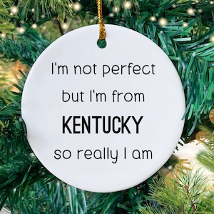 Kentucky Ceramic Ornament, Funny Kentucky Gift Idea, Gift for Kentucky Native, 3 Inch Round, Ceramic Ornament