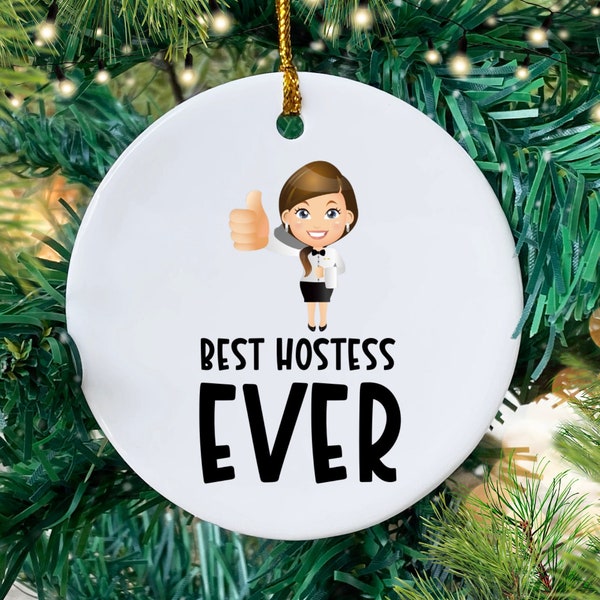 Best Hostess Ornament, Ceramic Hostess Gift Idea, Hostess Appreciation Present