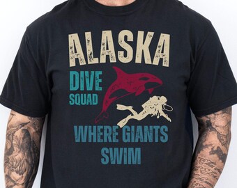 Scuba Diving Shirt Scuba Gifts Alaska Shirt Alaska Cruise Shirt Alaska Gift Orca Shirt Orcas Shirt Orca T Shirt Whale Shirt Oceancore Ocean