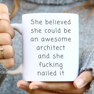 Architect Graduate Mug Funny Coffee Cup Gift Idea for an Awesome Architect, Best Architect Gifts for Women for Her, Graduation Gift