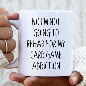 Caneca engraçada para amantes de jogos de cartas, xícara de café para jogador de cartas, presente para viciado em jogador de cartas