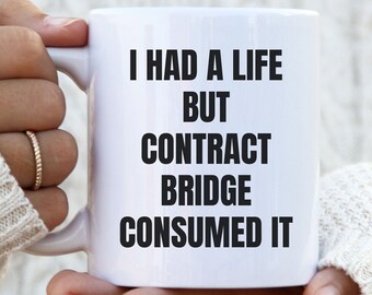 Taza divertida del jugador del puente del contrato, regalo del amante del juego de cartas, taza de café del puente del contrato