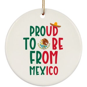 Mexican ornaments, mexico christmas ornament, mexican gift, gift for mexican, 3 inch circle ceramic ornament