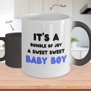 Gender reveal mug, gender reveal gift ideas, gender announcement coffee cup, baby shower gift, color changing mug