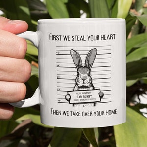 Taza de conejito, taza de conejo, taza de café de regalo divertida amante del conejo, idea de regalo de mamá / papá conejito, propietario temático de conejo presente