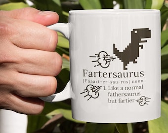 Funny Fathersaurus Mug, Like a Normal Father Gift, Daddysaurus Coffee Cup, Family Dinosaur Papasaurus, Present for Dad