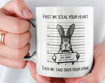 Funny Bunny Mug, Rabbit Coffee Cup Gift Idea For A Lover Or Owner