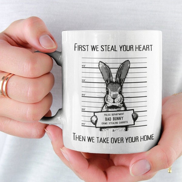 Funny Bunny Mug, Rabbit Coffee Cup Gift Idea For A Lover Or Owner