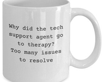 Tech Support Computer Geek Funny Techie Gift Idea Coffee Mug, Information Technology Cup