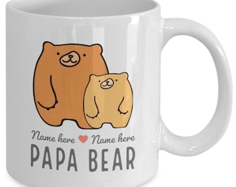 Papa Bear Kubek Papa Bear Kubek do kawy Spersonalizowany pomysł na prezent dla taty, prezent na dzień ojca lub prezent urodzinowy od syna, córki