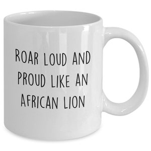 African Lion Mug, Lion Coffee Cup, Gift for Lion Lover, Wild Cat Theme