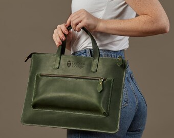 Macbook laptop bag, custom business gift, leather macbook case, laptop sleeve, handle laptop case gift, leather notebook case gift