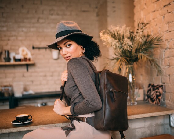 City Backpack for Men From 100 Real Leather. Custom Backpacks With Monogram. Perfect as an Office or Everyday Bag. Etsy
