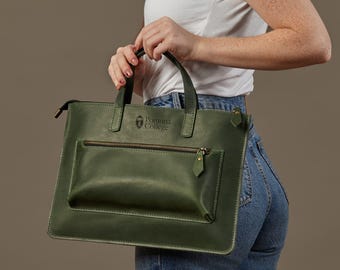 Leder Laptoptasche - Slim Tote Case für MacBook 13 Zoll 14 Zoll 15 Zoll 16 Zoll 17 Zoll mit Reißverschluss