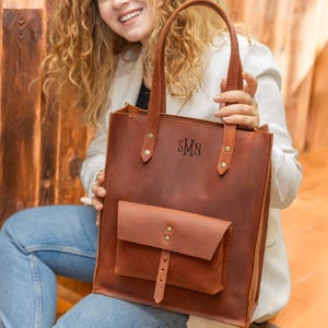 Personalized leather purse, leather laptop tote, work bag women, womens leather tote bag, shoulder bag