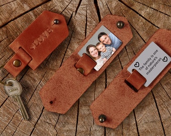 Gegraveerd cadeau, aangepaste fotosleutelhanger, beste leren sleutelhanger, gegraveerde fotosleutelhanger, aangepaste leren sleutelhanger, gepersonaliseerd cadeau